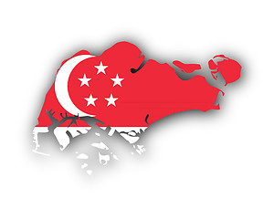 Image showing Map and flag of Singapore