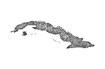 Image showing Map of Cuba on poppy seeds