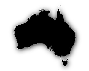 Image showing Map of Australia with shadow