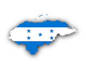 Image showing Map and flag of Honduras