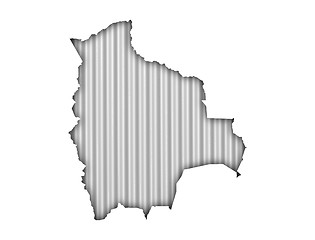 Image showing Map of Bolivia on corrugated iron