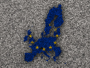 Image showing Map and flag of the EU on poppy seeds