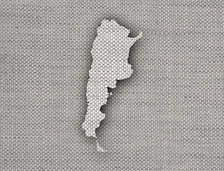 Image showing Map of Argentina on old linen