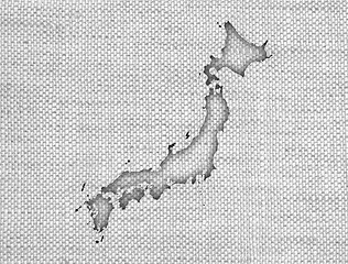 Image showing Map of Japan on old linen