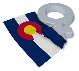 Image showing female symbol and flag of colorado - 3d rendering