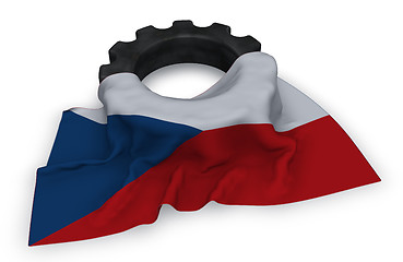 Image showing gear wheel and flag of the Czech Republic  - 3d rendering