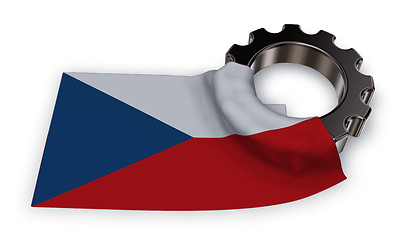 Image showing gear wheel and flag of the Czech Republic  - 3d rendering