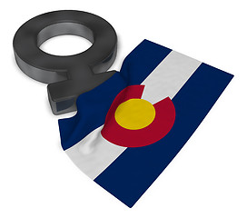 Image showing female symbol and flag of colorado - 3d rendering