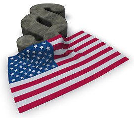 Image showing usa flag and paragraph symbol - 3d illustration