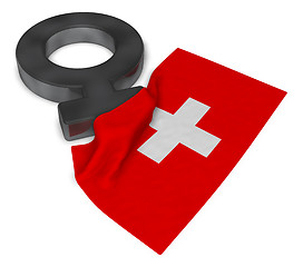 Image showing female symbol and flag of switzerland - 3d rendering