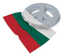 Image showing peace symbol and flag of bulgaria - 3d rendering