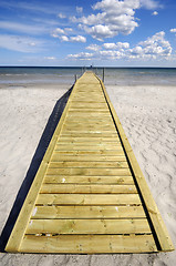 Image showing Bridge on beach