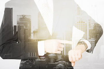 Image showing close up of businessman with wristwatch