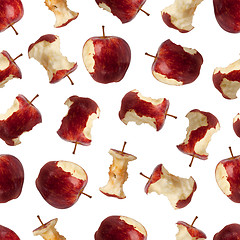 Image showing Seamless pattern of bites taken off an apple