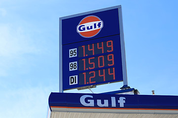 Image showing Gulf Sign with Fuel Prices 