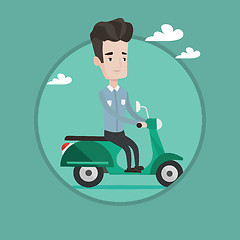 Image showing Man riding scooter vector illustration.