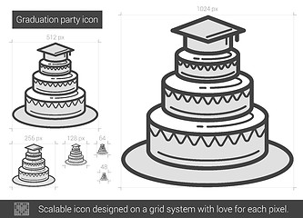 Image showing Graduation party line icon.