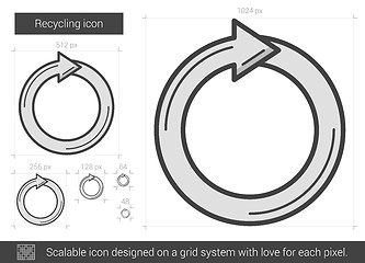 Image showing Recycling line icon.