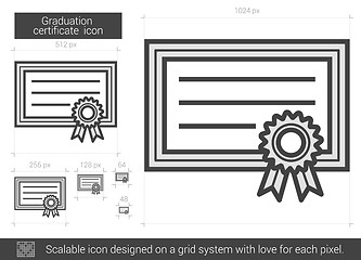 Image showing Graduation certificate line icon.