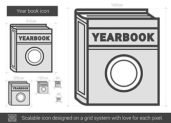 Image showing Year book line icon.