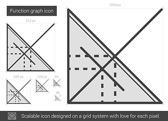 Image showing Function graph line icon.