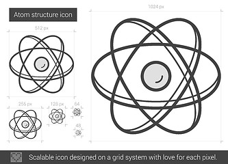 Image showing Atom structure line icon.