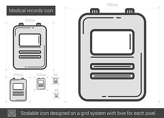 Image showing Medical records line icon.