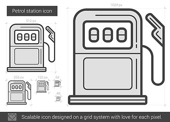 Image showing Petrol station line icon.