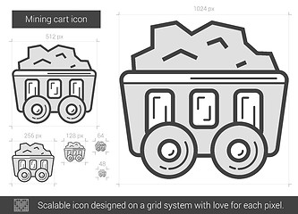 Image showing Mining cart line icon.