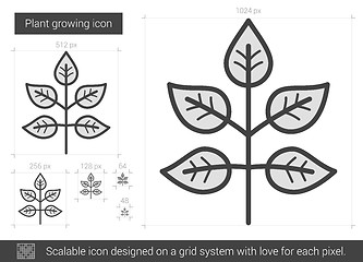 Image showing Plant growing line icon.