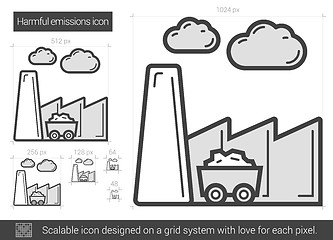 Image showing Harmful emissions line icon.