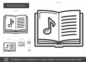 Image showing Music book line icon.