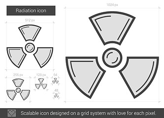 Image showing Radiation line icon.