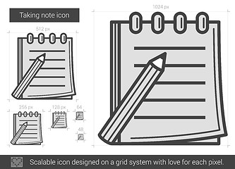 Image showing Taking note line icon.