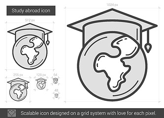 Image showing Study abroad line icon.