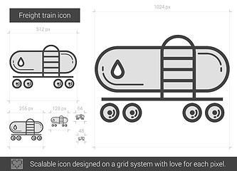 Image showing Freight train line icon.