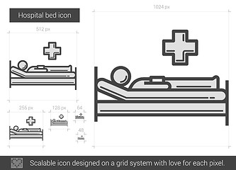 Image showing Hospital bed line icon.