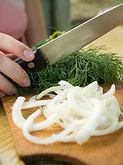 Image showing Salad cooking