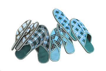 Image showing home blue slippers