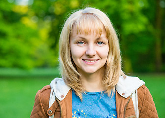 Image showing Woman portrait at spring park