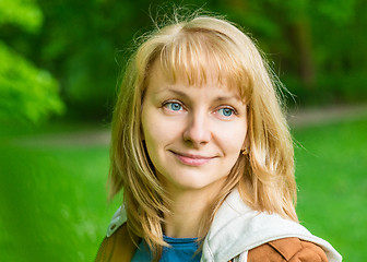 Image showing Woman portrait at spring park