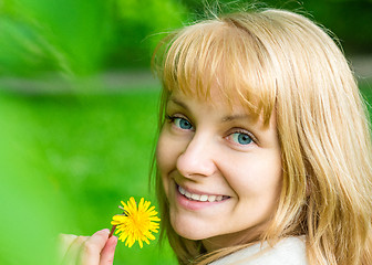 Image showing Woman portrait at spring park