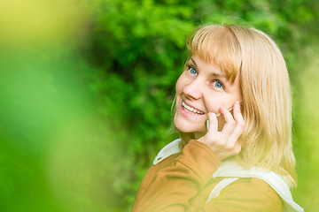 Image showing Woman portrait at spring park