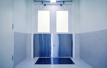 Image showing doors at hospital or laboratory corridor
