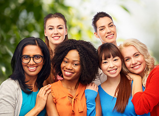 Image showing international group of happy women hugging