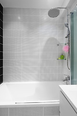 Image showing Modern luxury white bathroom interior