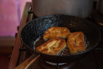 Image showing Grandmother bakes pies