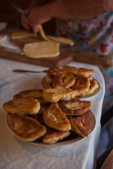 Image showing Grandmother bakes pies