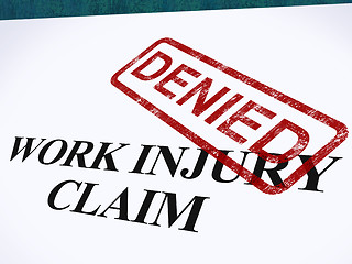 Image showing Work Injury Claim Denied Shows Medical Expenses Refused