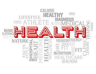 Image showing Health Words Represents Hospital Healthcare And Doctor